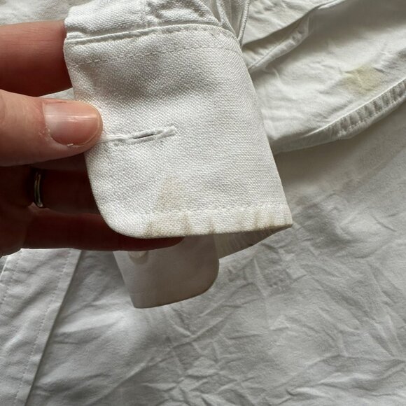 Cinch Men's Size Medium White Long Sleeve Button Up Shirt 100% Cotton - Picture 6 of 13